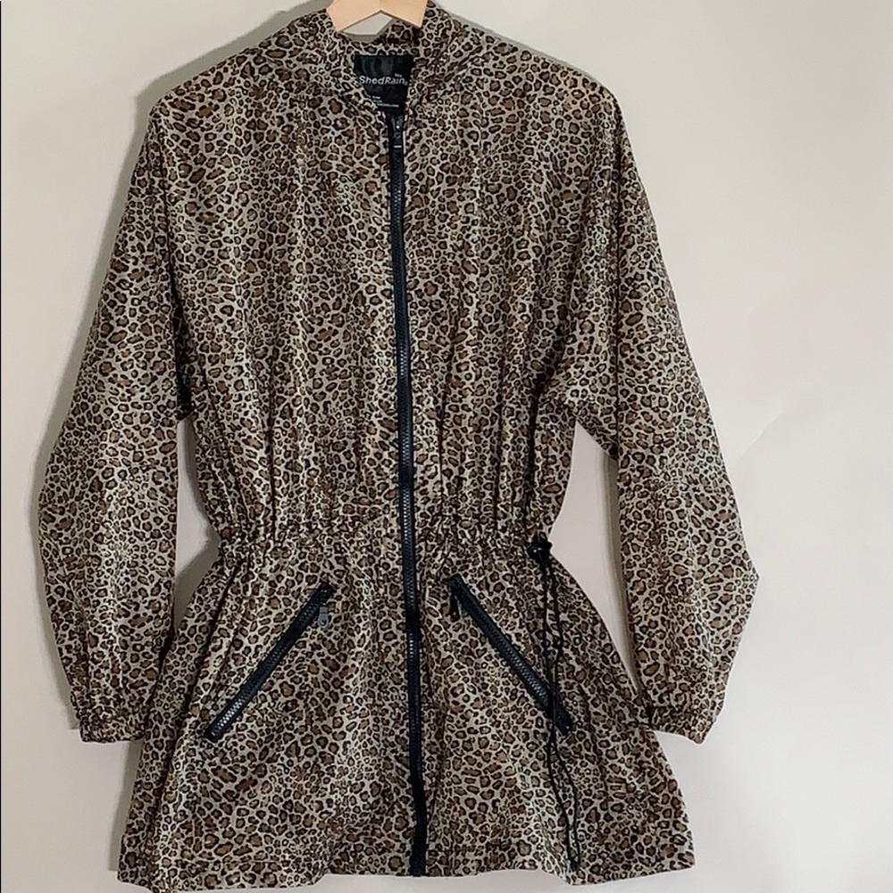 Leopard print rain jacket